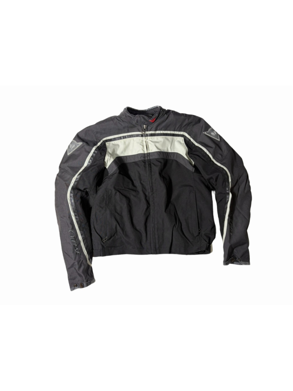 Dainese Textile Motorcycle Jacket 50 Black Gray Leather Trim Racing Moto